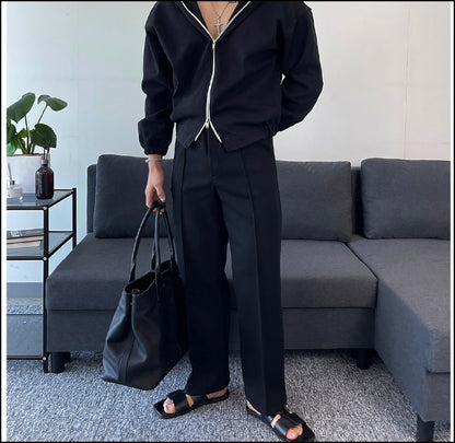 スエットパンツ ストレートシルエット きれいめ 大人 お出かけ