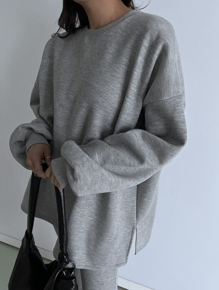 バルーンスリーブ スウェット スリム フレア パンツ SET◆　起毛