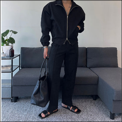 スエットパンツ ストレートシルエット きれいめ 大人 お出かけ