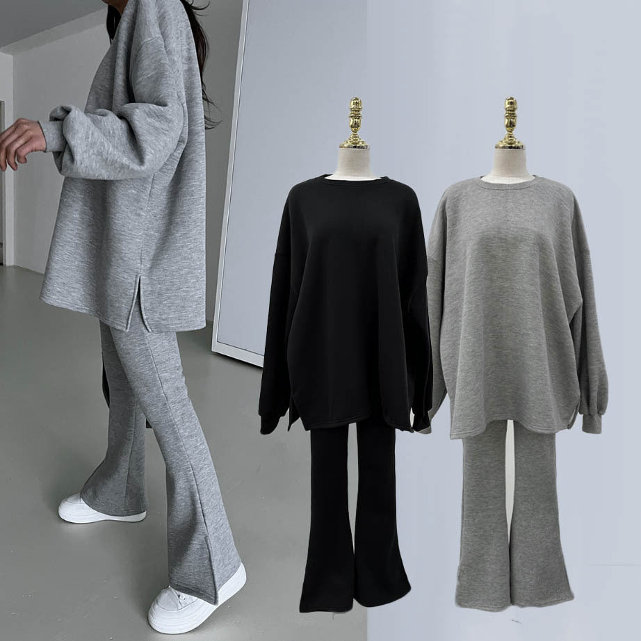 バルーンスリーブ スウェット スリム フレア パンツ SET◆　起毛