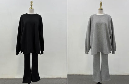 バルーンスリーブ スウェット スリム フレア パンツ SET◆　起毛