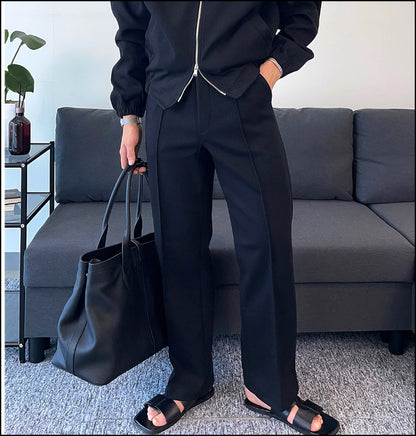 スエットパンツ ストレートシルエット きれいめ 大人 お出かけ