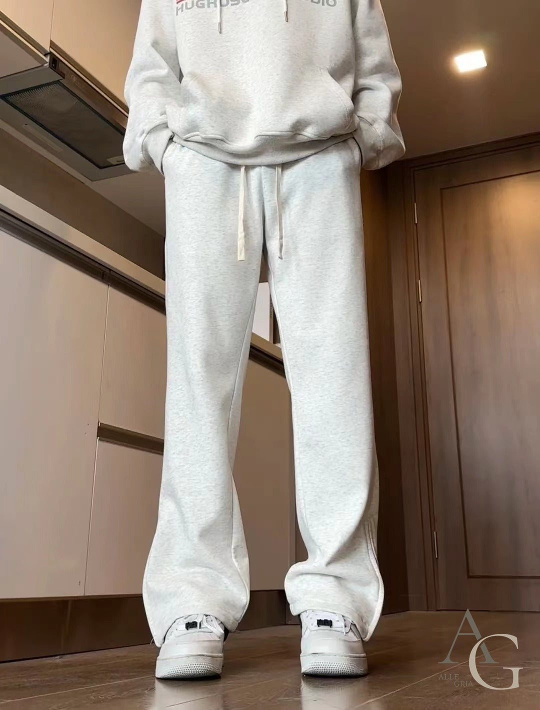 メンズ フレア パンツ スウェット 裾ファスナー