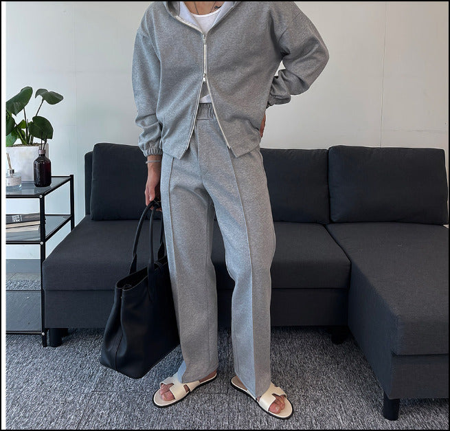 スエットパンツ ストレートシルエット きれいめ 大人 お出かけ