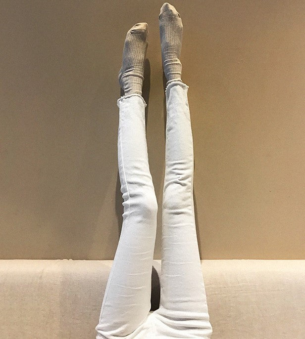 ウエストバンド 起毛 スリム スキニー パンツ★　全2色♪