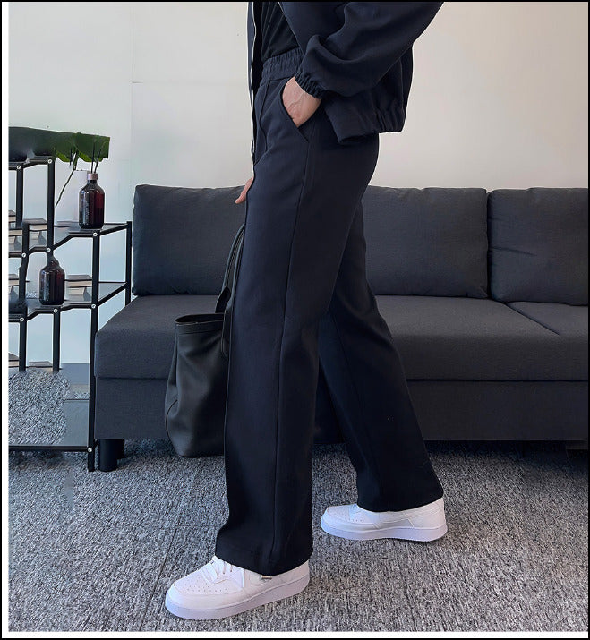 スエットパンツ ストレートシルエット きれいめ 大人 お出かけ