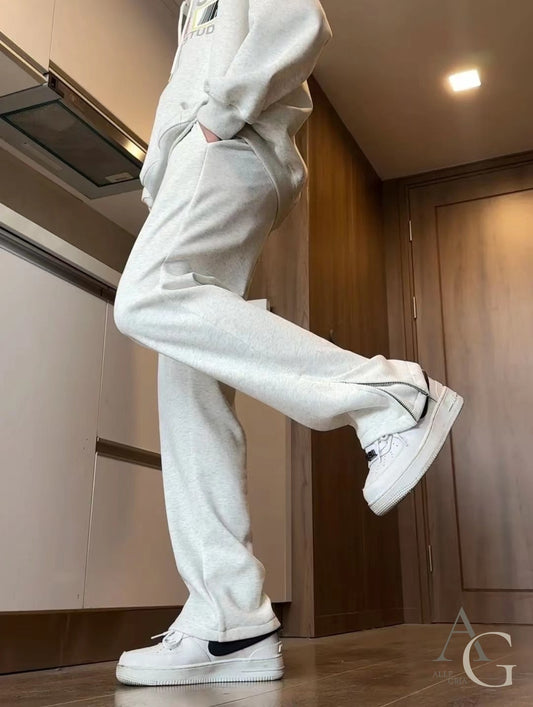 メンズ フレア パンツ スウェット 裾ファスナー