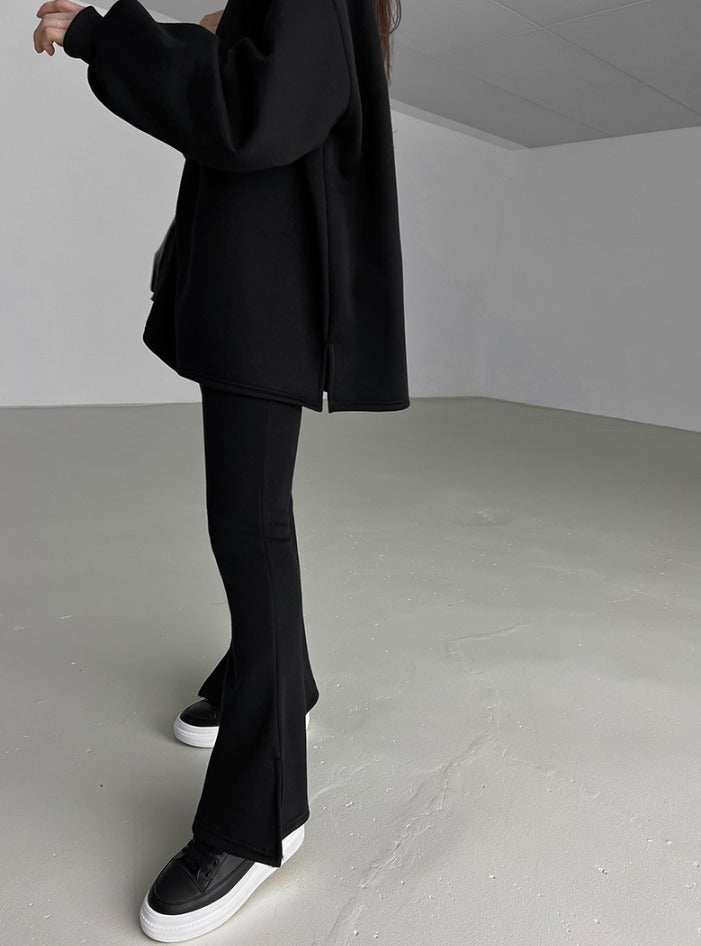 バルーンスリーブ スウェット スリム フレア パンツ SET◆　起毛