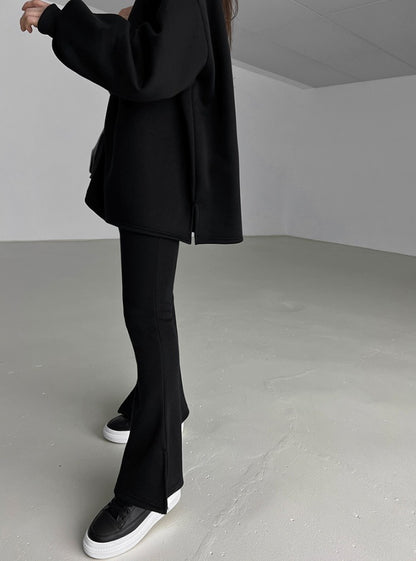 バルーンスリーブ スウェット スリム フレア パンツ SET◆　起毛