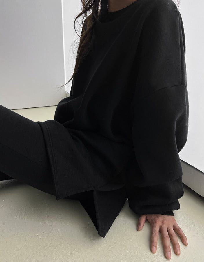 バルーンスリーブ スウェット スリム フレア パンツ SET◆　起毛