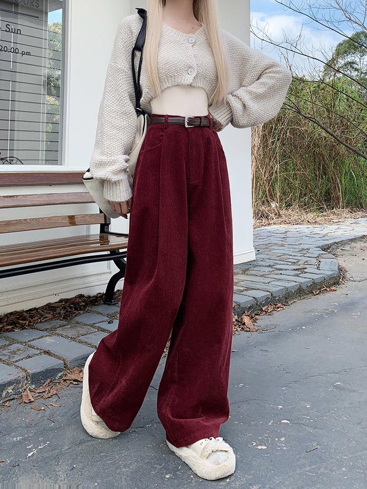 ルーズ コーデュロイ ワイドパンツ 4色 ユニセックス   nrb689